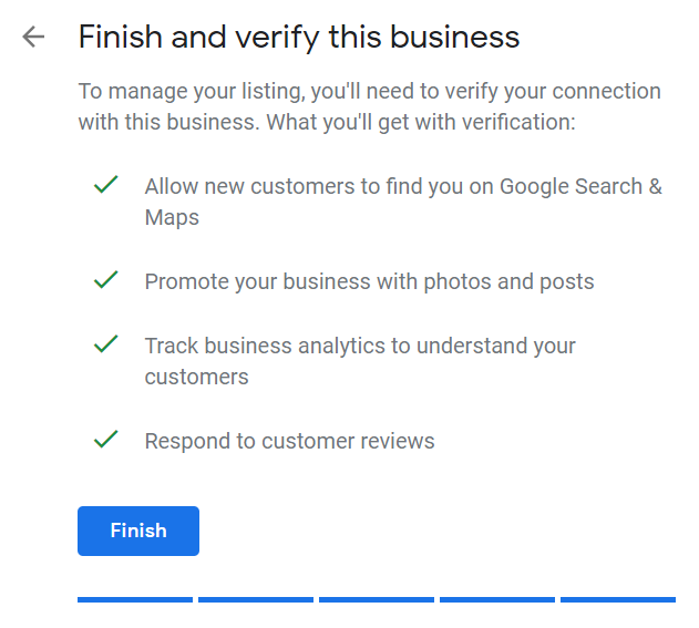 Google My Business verification example